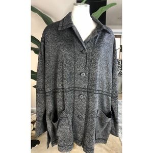Paul Sisti Speckled Button Front  Jersey Jacket